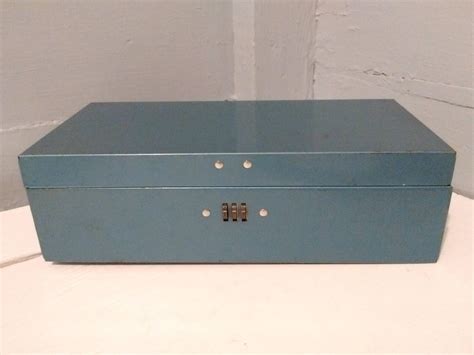 small metal vintage cobination lock box|Vintage Lock Box .